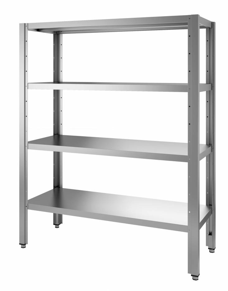 Scaffale con 4 ripiani lisci - acciaio inox aisi 430 - alt. 2,0m - vendita  online Scaffali