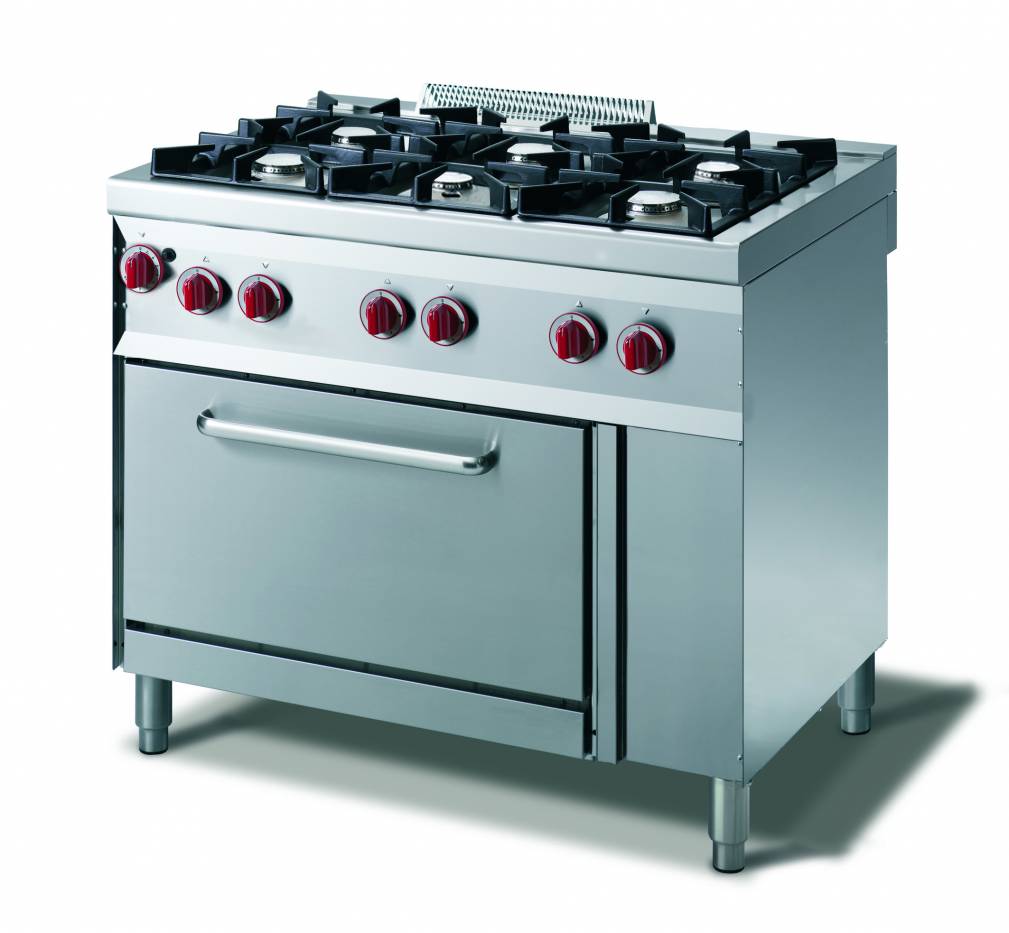 Cucina gas 6 fuochi fiamma pilota - forno gas gn 1/1 - vendita online  Cucina a Gas