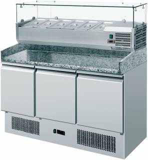 Amitek Saladette refrigerate statiche pizzeria 6 x GN1/4 - Amitek - AK903P33