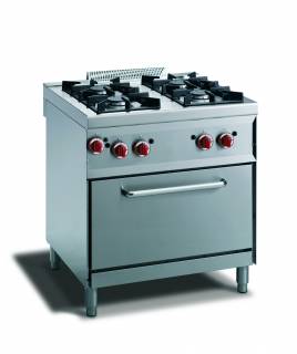 CookTek Cucina gas 4 fuochi - forno gas gn 1/1