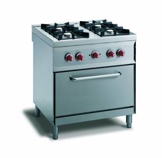 CookTek Cucina gas 4 fuochi fiamma pilota - forno convezione elettrico gn 1/1