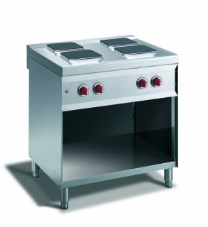 CookTek Cucina elettrica 4 piastre quadre vano a giorno