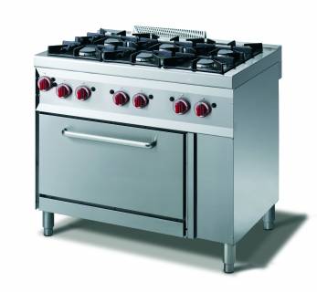 CookTek Cucina gas 4 fuochi - forno gas gn 1/1