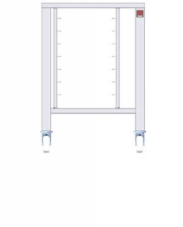 Tavolo fisso in AISI 430 con ruote e supporti universali - EKTRS 423