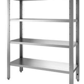 Inox e Inox - Scaffale con 4 ripiani lisci - acciaio inox AISI 430 - Alt. 2,0m - 4-4S20