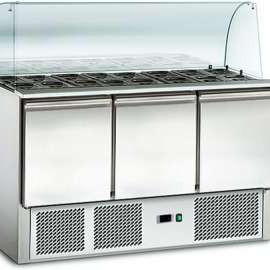 Amitek Saladette Refrigerate Statiche (4 x GN 1/1) con vetro curvo - AK903G